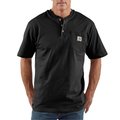 Carhartt Loose Fit Heavyweight Short-Sleeve Pocket Henley T-Shirt, Black, Medium, REG K84-BLKMREG